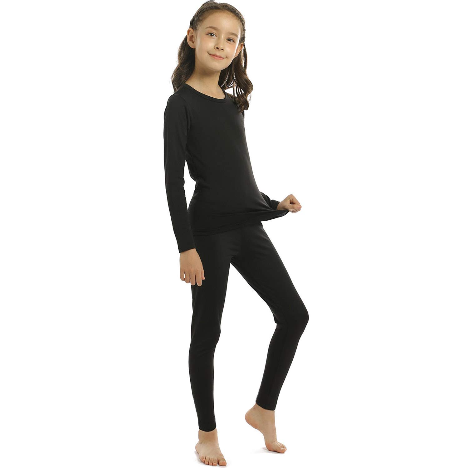 ViCherub Girls Thermal Underwear Set for Kids Long Johns Fleece Lined Base Layer Top & Bottom Cold Winter Thermals