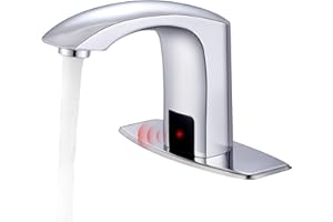 Gangang Commercial Touchless Bathroom Sink Faucet Cold and Hot Water Automatic Motion Sensor Basin Tap Mixer with Mixing Valve and Cover Plate (FBA 2)