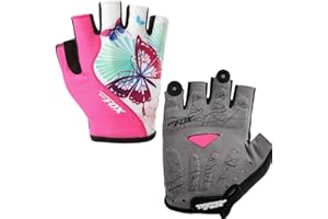 DuShow Women Half Finger Cycling Gloves,Gel Padded Anti-Slip Shock-Absorbing Mountain Road Bicycle Biking Bike Short Fingerless Gloves