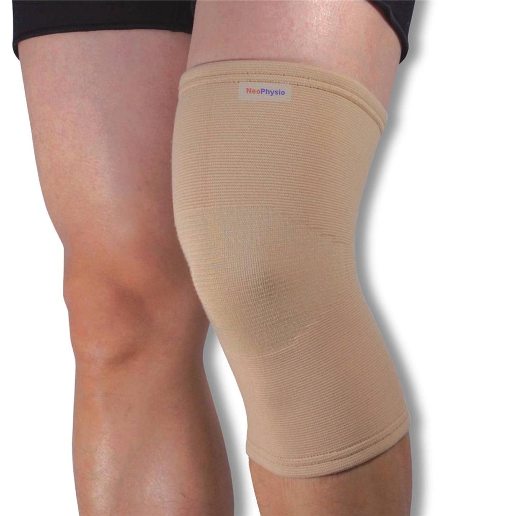 NeoPhysio Medical Grade Elastic Compression Knee Support Beige Tubular Sleeve - Medium = 34-38cm