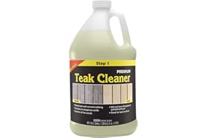STAR BRITE Premium Teak Cleaner - Restore, Renew & Refresh Old Weathered Gray Teak Furniture & Other Fine Woods - Step 1 - 1 GAL (081400N)