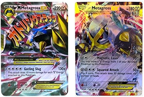 Metagross Collection Cards Set - Mega EX XY35 - EX XY34 Packed in Box and Sleeves