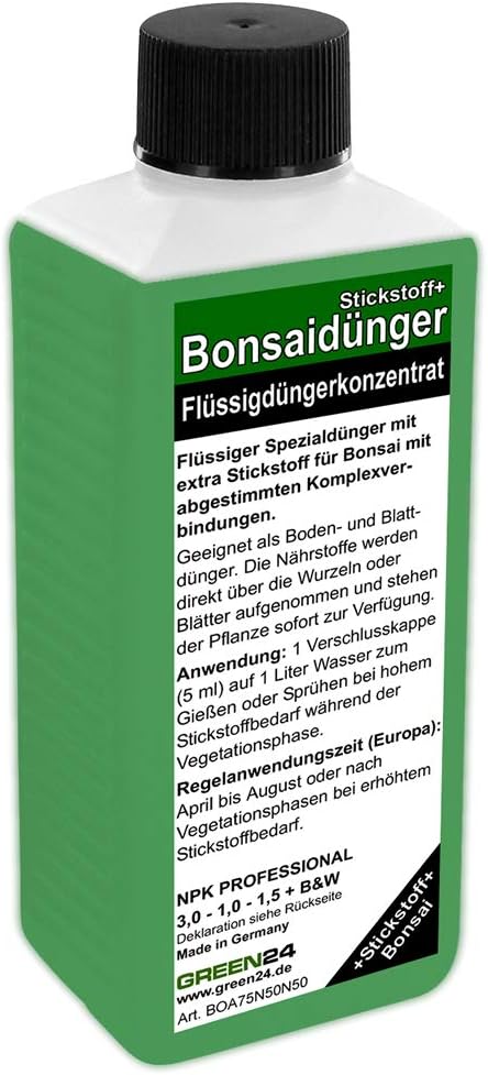 Bonsai-Dünger NPK Stickstoff+ HIGHTECH Dünger zum düngen von Bonsai Pflanzen, Premium Flüssigdünger aus der Profi…