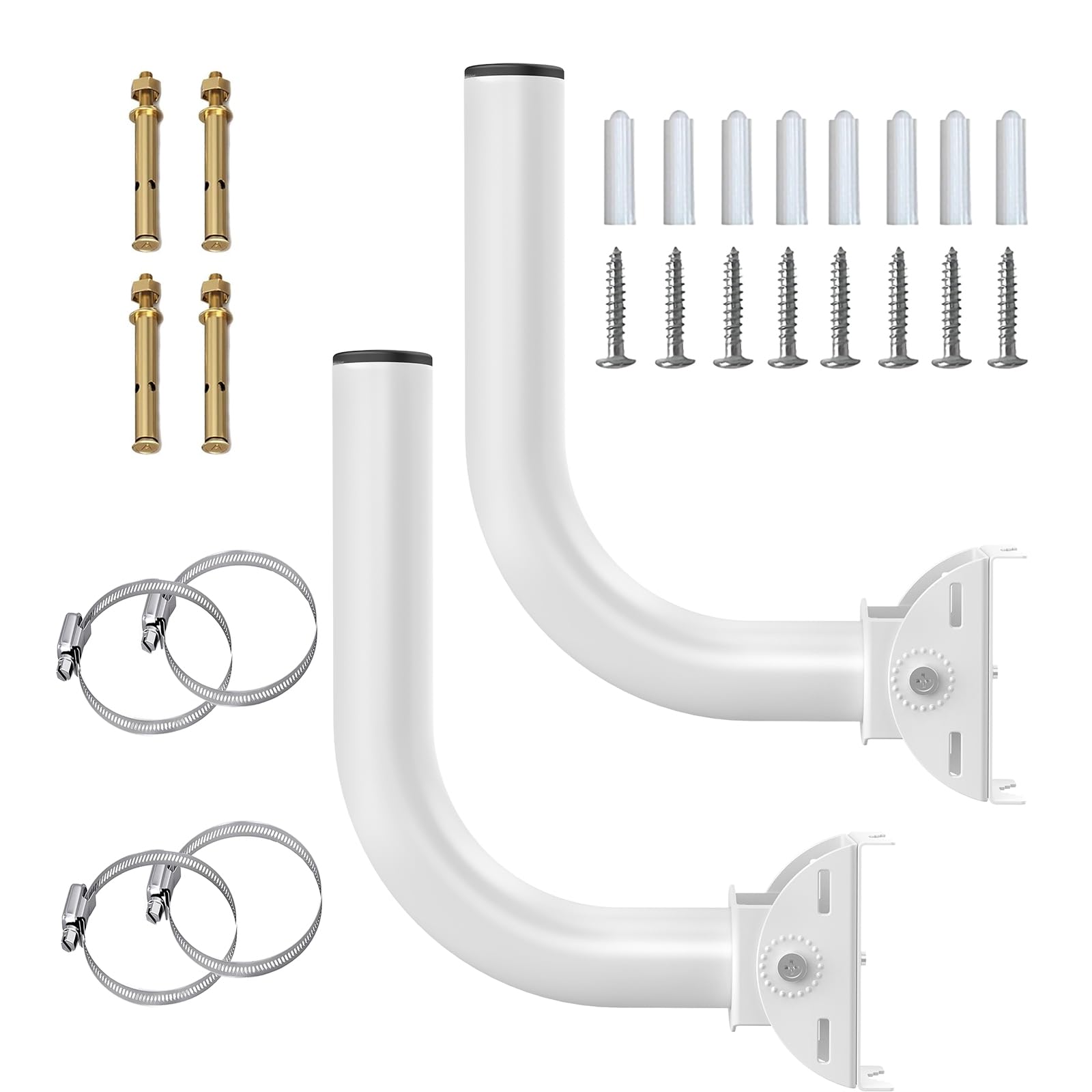 Wireless Bridge Mount Universal Outdoor Pole Mount Bracket / Wall Mount J Pole Mount for Outdoor Point-to-Point AP Access Point for Antenna/ Security Camera Building to Building Mount[2 Pack]