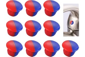 ARCORA Hot and Cold Water Faucet Indicator: 10 PCS Red and Blue Temperature Sign Buttons Suitable for 7mm Holes, Faucet Handle Accessories Replacement Parts for Mixer Tap Kitchen Bathroom