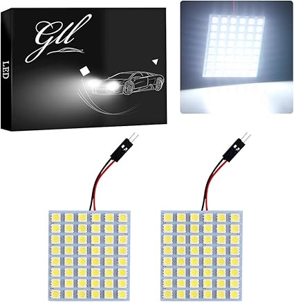 bombillas grandview para techo de coche luz de lectura panel led cob 24 smd 5050 48 unidades incluye 3 adaptadores color blanco