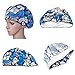 Opromo Cotton Bleach Friendly Banded Adjustable Scrub Cap Sweatband Bouffant Hat-Assorted 7