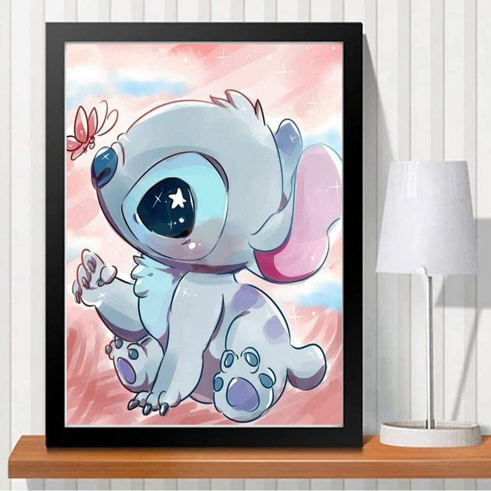 5D DIY Full Drill Diamond Painting Kit, Rhinestone Painting Kits for Adults and Children Embroidery Arts Craft Home Decor Cartoon Anime Series14 x 18 inch (Stitch, 35x45cm)