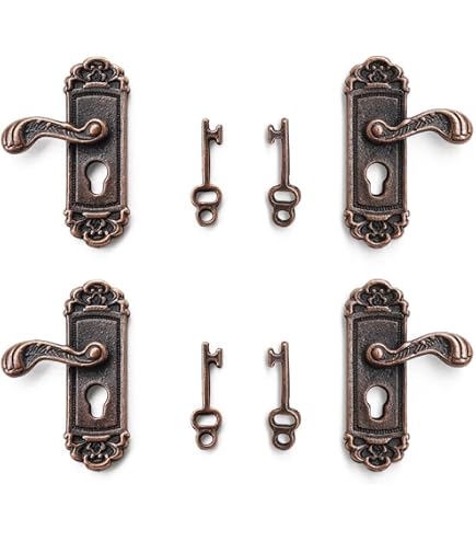 Odoria Porte Miniature En Bois 1/12 – Style Victorien, Non Peinte, Avec Serrure Et Heurtoir Dorés