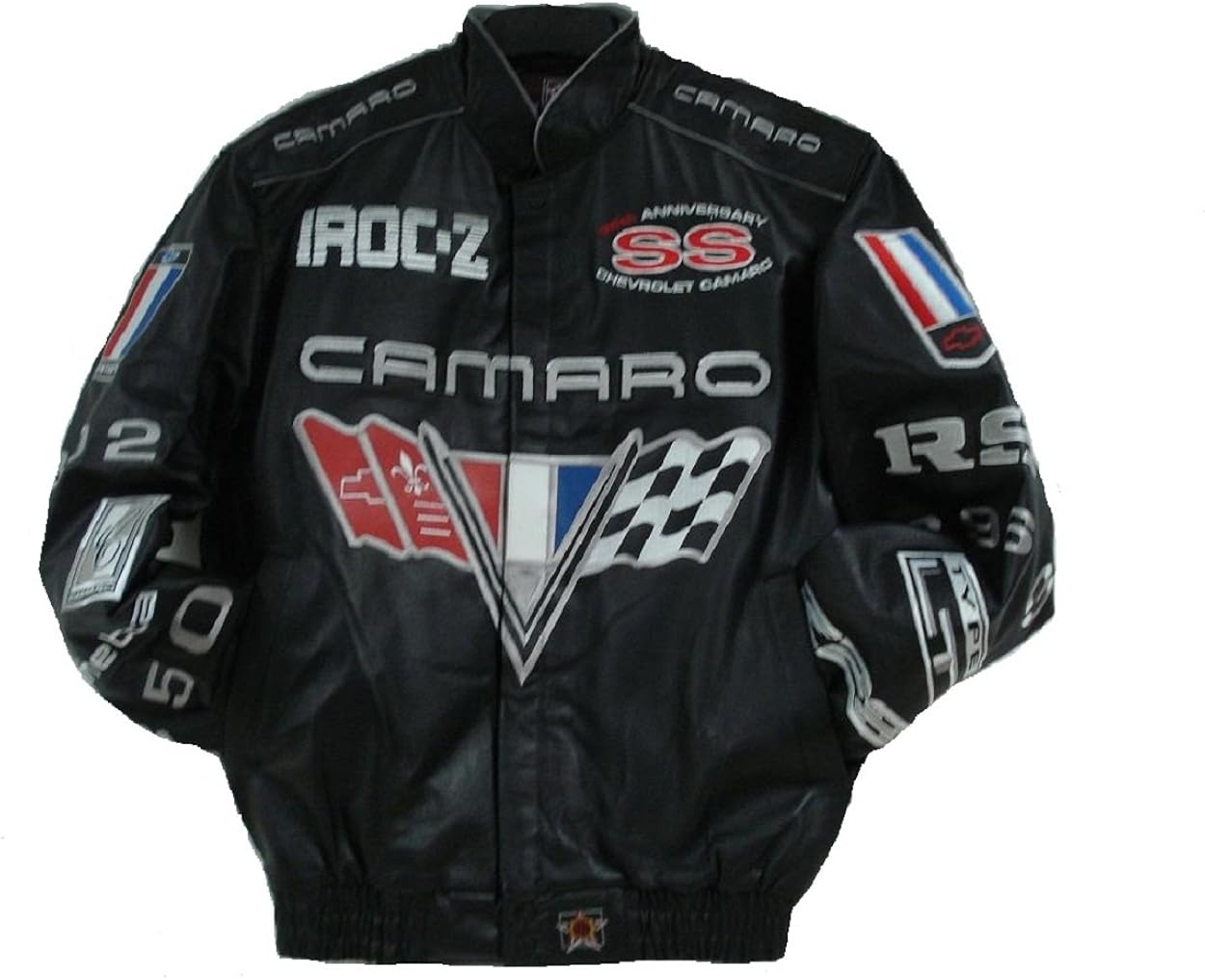 Camaro Embroidered Leather Jacket Black JH Design M Amazon.ca