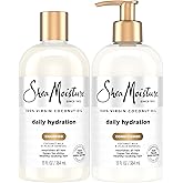 SheaMoisture Shampoo & Conditioner Set, Daily Hydration with Pure Coconut Oil – New Look, Improved Creamy Lather, Cruelty-Free, 13 Oz Ea