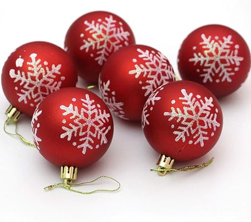 Addobbi Natalizi Amazon.Hjd Addobbi Natalizi Ciondolo Albero Di Natale 8cm Sfera Di Natale Dipinta A Fiocco Di Neve Sfera Colorata Opaco Oro 6cm Dimensione 6cm Amazon It Casa E Cucina