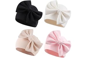 BAMERY Newborn Baby Girl Hat Cotton Baby Bow Beanie Preemie Hats Spring Infant Hats for Girls 0-12 Months