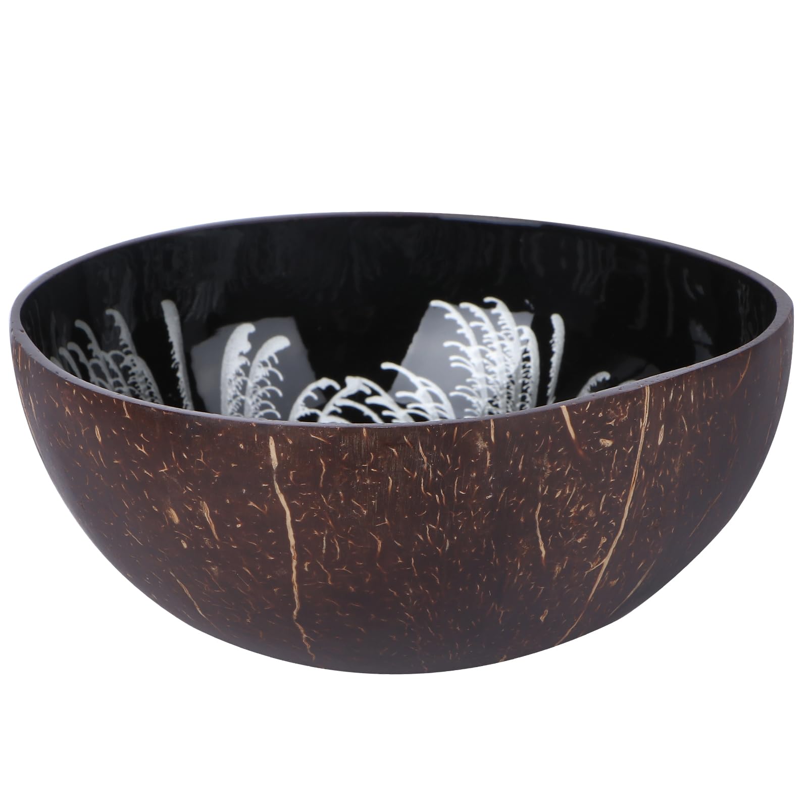 HEMOTON Coconut Shell Bowl 5.51 Inch Natural Eco-Friendly Storage Bowl Candy Container Nuts Holder Decorative Organizer for Living Room Bedroom Office