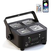 Wireless Rechargeable Stage Lights, 5200mAh Par Lights, 40W RGBW+UV Uplight, Controllable via APP, Remote Control, and Wireless DMX; Suitable for Weddings, Events, DJ Shows, and Stage Lighting.(Black)