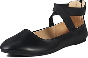 EMMA NEW YORK Women's Flats Comfortable Fashion Shoes for Women with Elastic Ankle Straps Dressy Ballerina Style Closed Toe Sandals for Women Casual Ballet Flat