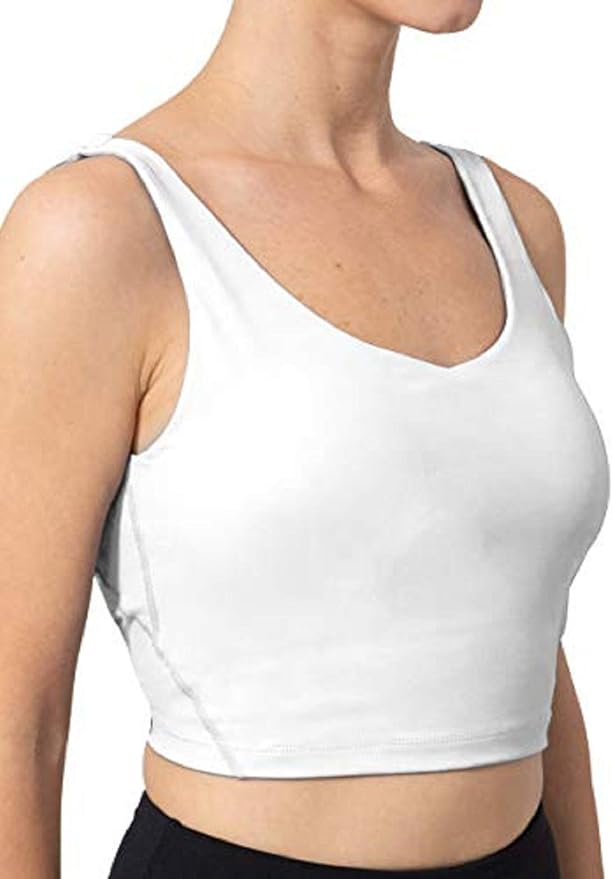 cropped white workout top