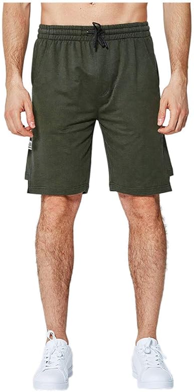 army green running shorts