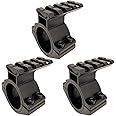 WYRERNSZ 3Pack Tubular Clamp Scope Mounts, 1 inch/25.4mm and 1.18 inch/30mm Scope Ring Adaptor, with Rail Ribbed, 4 Slots, Fit for Laser Sight Optics and Tactical Light Flashlight