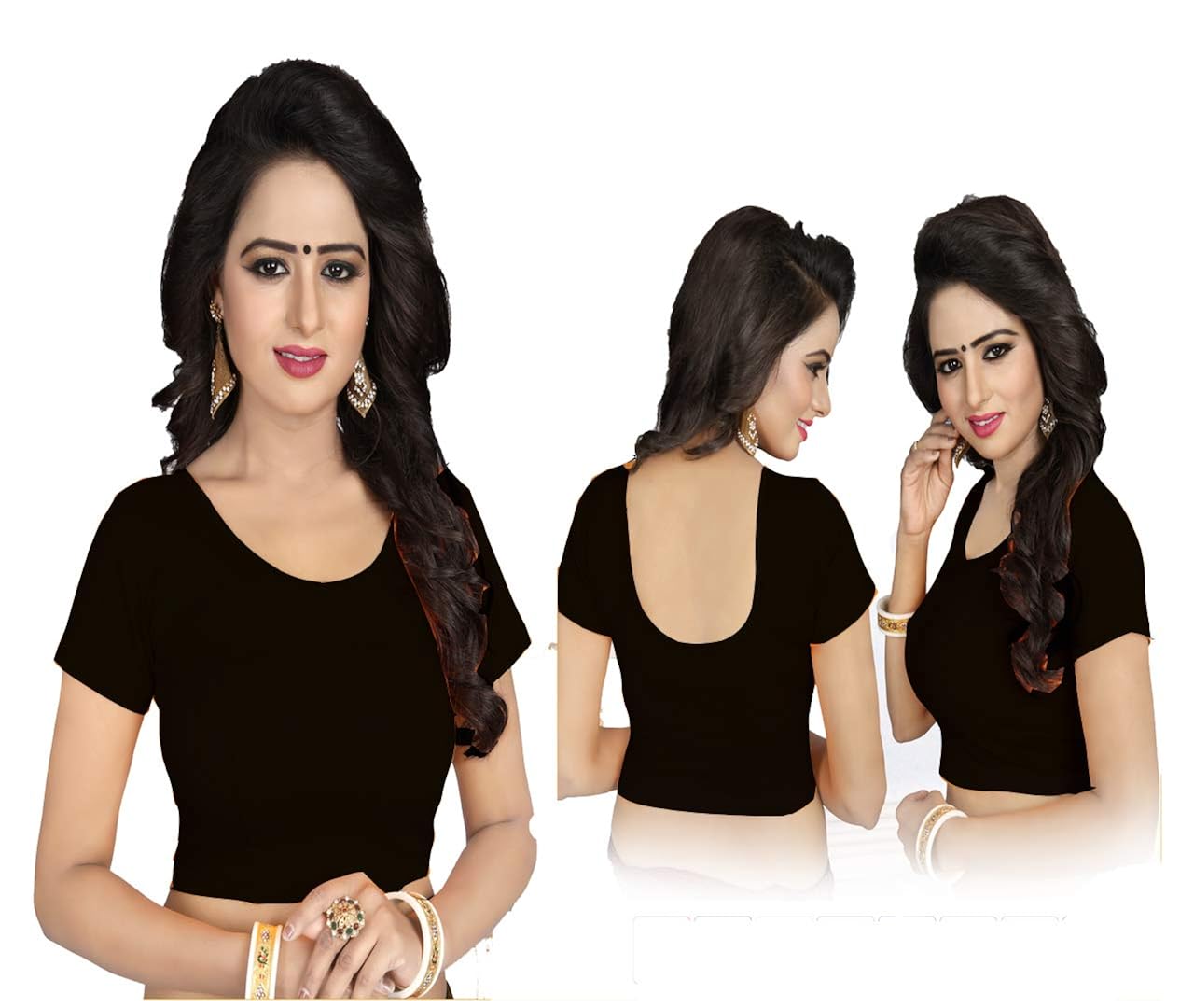 gogurl cotton lycra women&rsquo;s readymade stretchable blouse for saree free-size