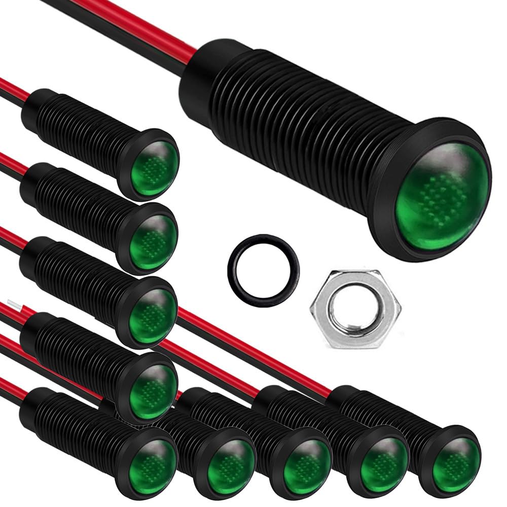 Gebildet 10pcs LED Plastic Indicator Pilot Light