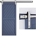 EaseLife 6.6 FT Brushed Nickel Sliding Barn Door Hardware Track Kit,Basic J Pulley,Heavy Duty,Slide Smoothly Quietly,Easy Install (6.6FT Track Kit for 36"~40" Wide Single Door)