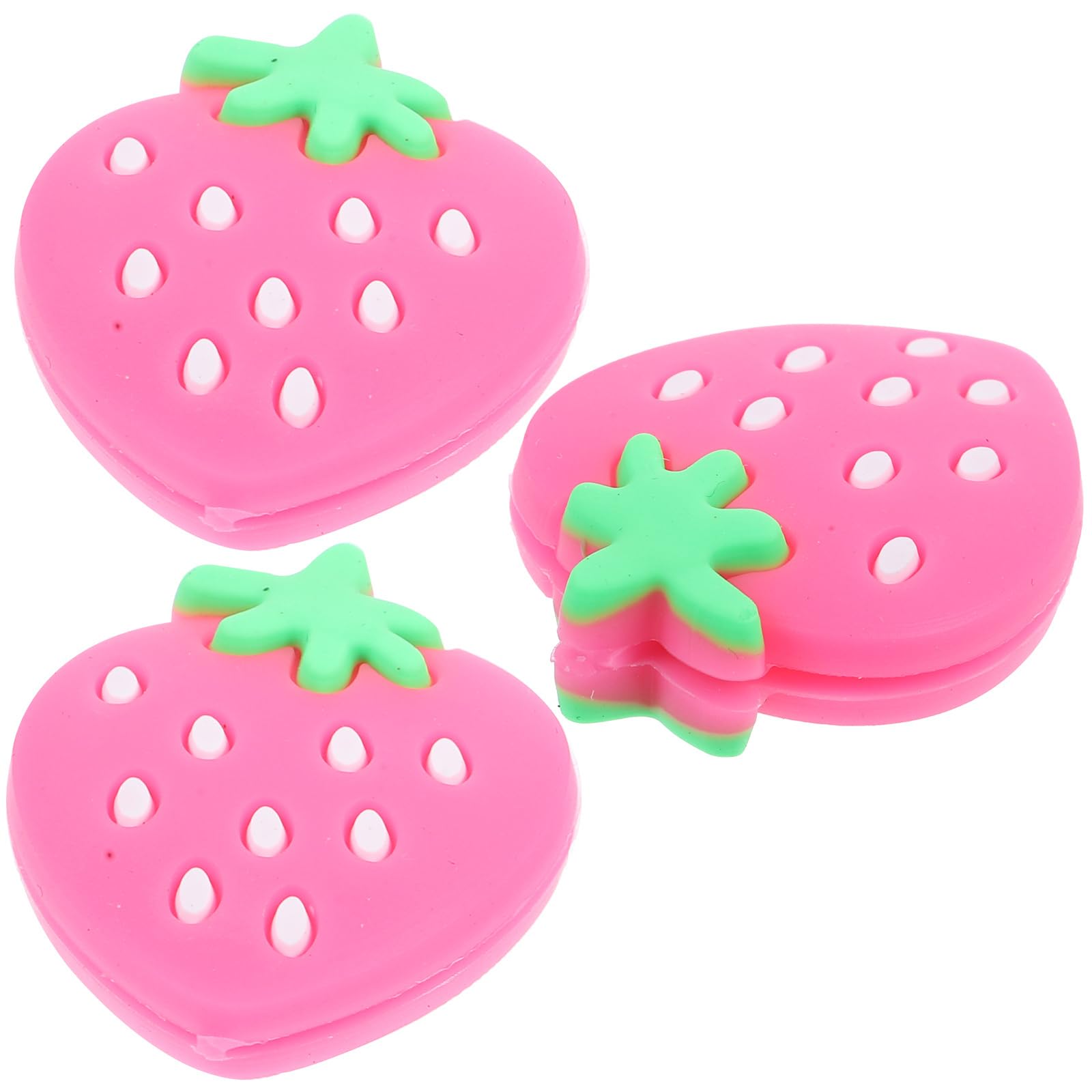 BESPORTBLE 3pcs Tennis Racket Shock Absorber Strawberry Strawberries Racket Shocking Absorber Tennis Racket Vibration Absorbers Tennis Dampener Silica Gel Pink Shock Absorbers Round