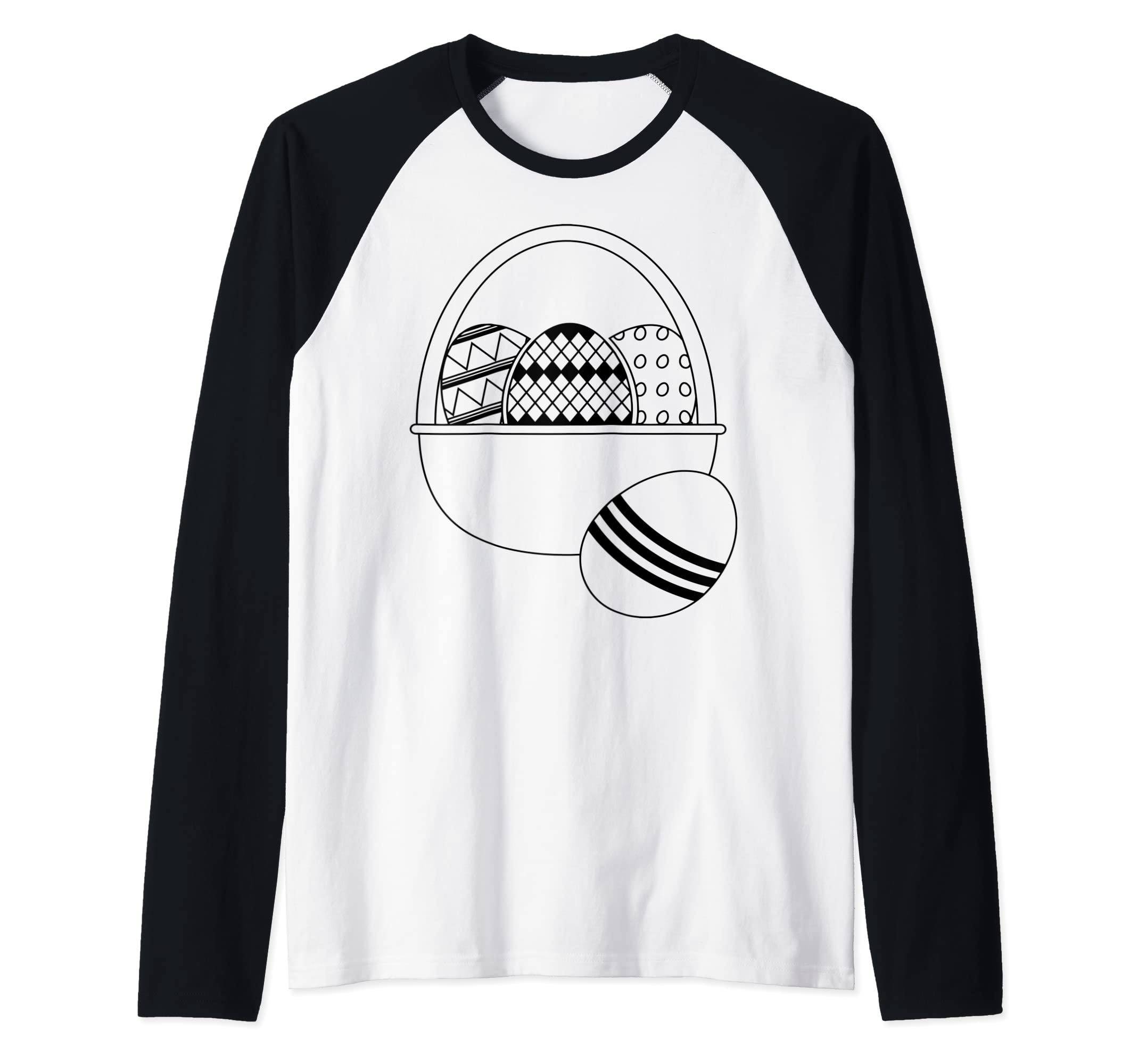 Easter Basket Holiday Christian Raglan Baseball Tee