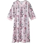 Silverts Open-Back Hospital Gowns for Women – Comfortable, Easy Dressing for Seniors & Patients - Milk Silk Lace 3/4 Sleeve