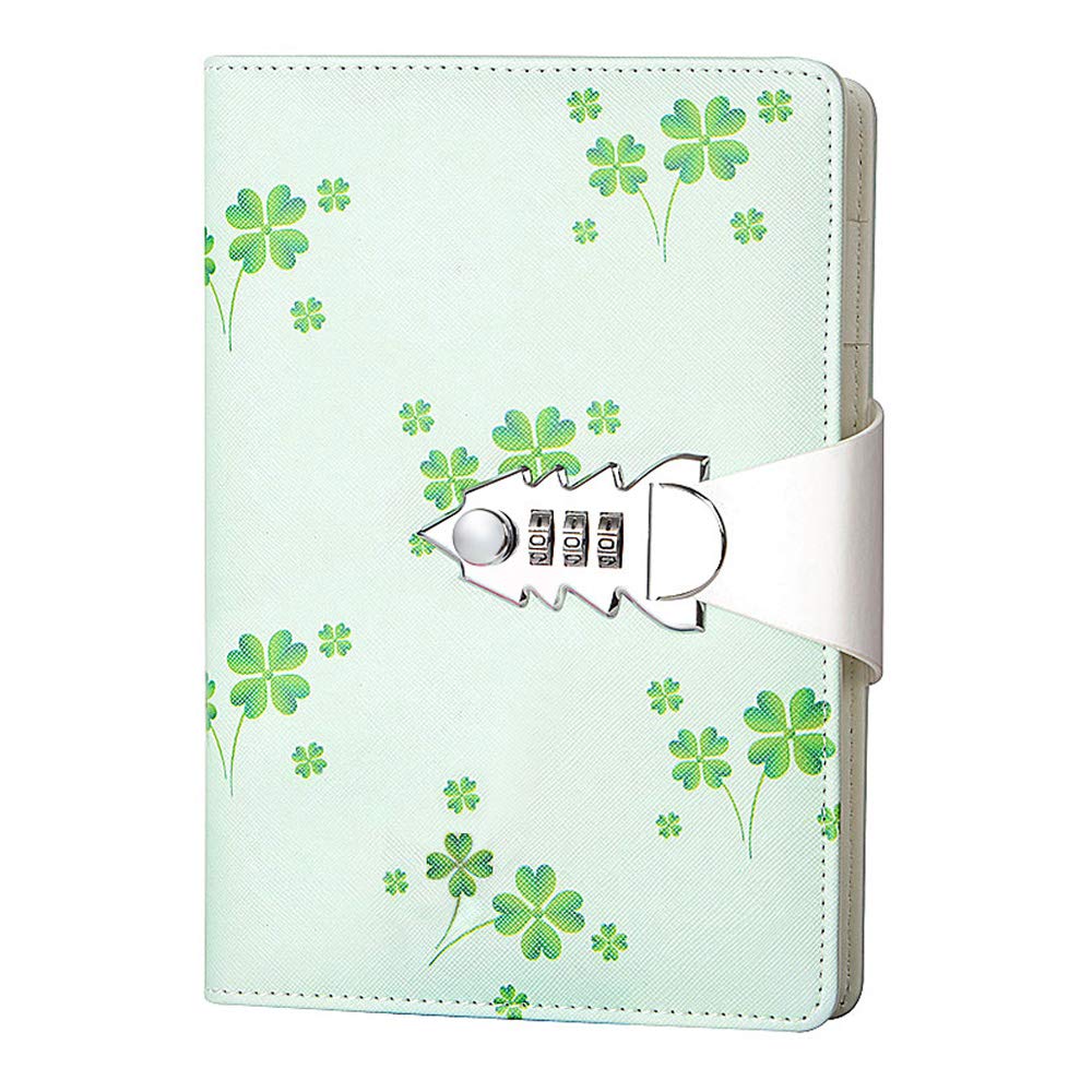 NectaRoy Lockable Diary Journal, PU Leather Cover Notebook Planner, Travel Journal with Lock, Password Writing Notepad with Pen Holder, Size 215x150mm