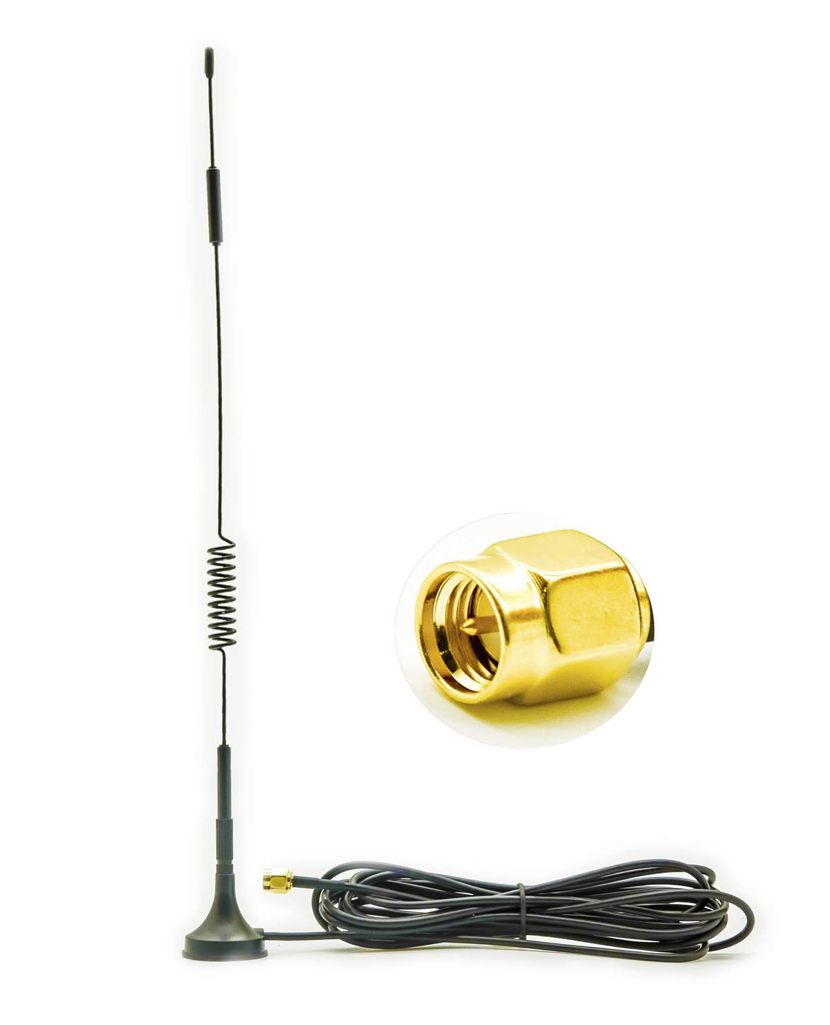 Vecys 4G LTE Antenna SMA Plug Adapter 7 dBi External 4G Antenna RG174 3m Cable Magnetic Base Compatible with 2G 3G 4G LTE Antenna Router — image 1