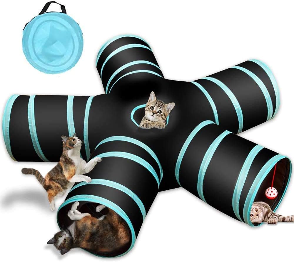 YAMI Tunnel pour Chat 5 Voies, Tube de Tunnel Pliant pour Animaux de