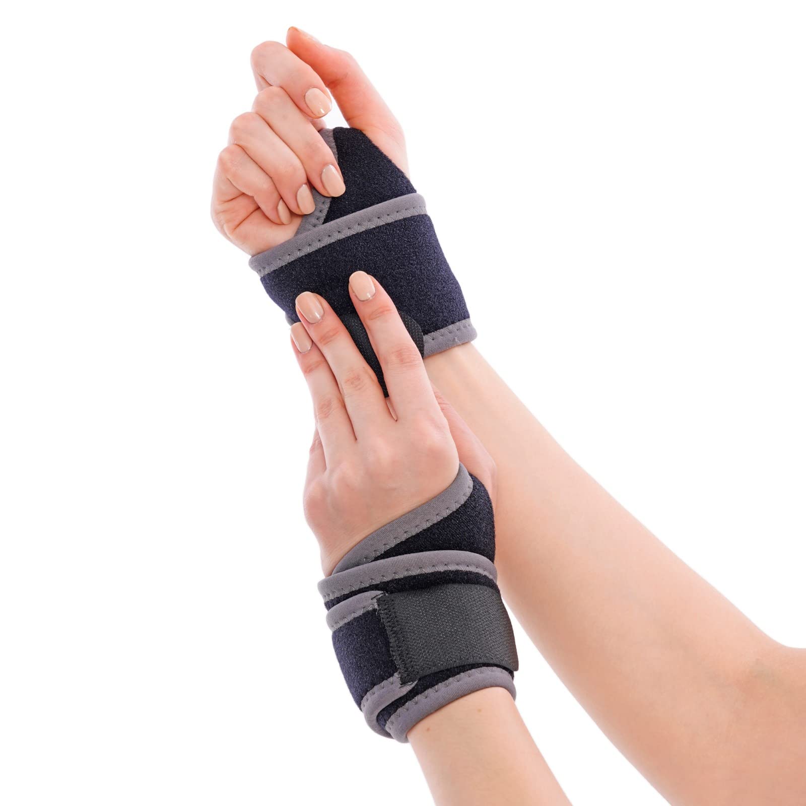 ikido Wrist Brace, Carpal Tunnel Wrist Support Brace, Wrist Compression Strap, Reversible Right Hand Left Hand for Sprained Wrist, Tendonitis, Arthritis (2)