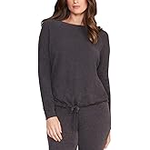 Barefoot Dreams CozyChic Ultra Lite Slouchy Pullover for Women, Ultra Soft Long Sleeve, Crew Neck Pullover