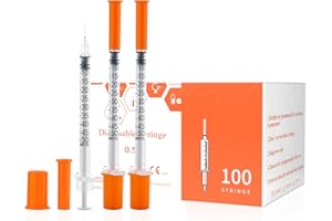 BEICOK U-100 1/2ml 31ga Disposable Syringe and 31G x 6 mm (1/4’’) Needle, Lab Dispensing Supplies, 100Pack