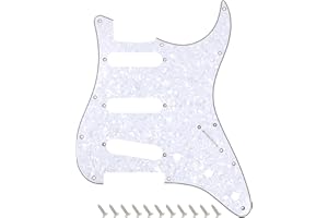 Banworks 4 Ply Strat SSS Pickguard 11-Hole Electric Guitar Pickguard Scratch Plate for USA/Mexican Fender Modern Style Standard Stratocaster ST JT/HB-01 White Pearl