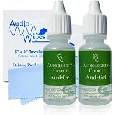 Audiologist's Choice Aud-Gel Earmold and Hearing Aid Lubricant (2 Pack/0.5 oz Bottle) - Lubricant Gel for Ear Plugs, Hearing Aids, Earmolds, and Other Earpieces - Includes Audiowipes and Liberty Cloth