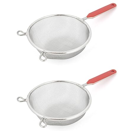 Edelstahl-Draht Siebgewebe Gießpfanne 3,9 Zoll-lange Griff 2pcs