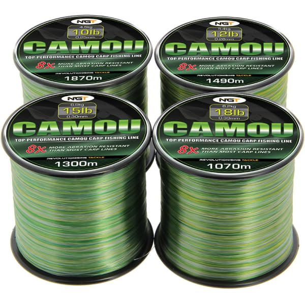 NGT Spool Of Camo Line - Green, 10 lb/1870 m