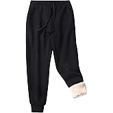 SateniaFate Women's Fleece Pants Winter Warm Sherpa Lined Athletic Joggers Pants with Pockets