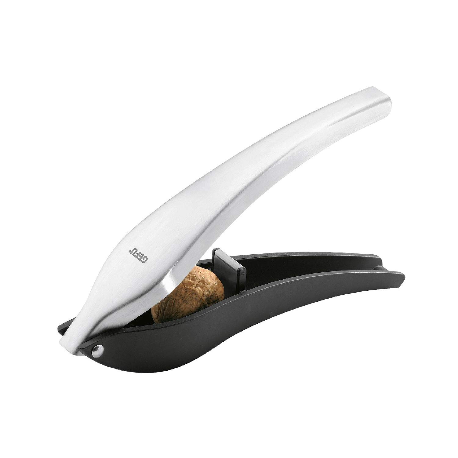 GEFU Manolo Nutcracker – Ergonomic Two‑Chamber Design for Large & Small Nuts, Stainless Steel, Dishwasher‑Safe