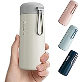 8 oz Water Bottles Made of 304 Stainless Steel, Small Water Bottles Double Wall Vacuum Insulation for Hot&Cold Drinks, Water Bottle Purse with Carry Handle - 100% Leakproof(Beige)
