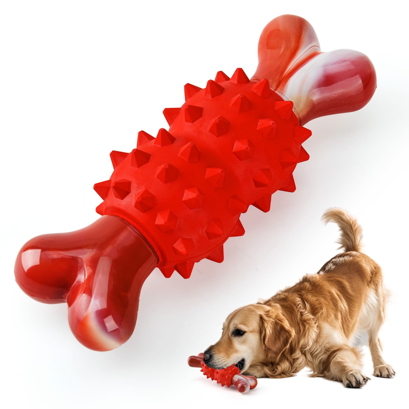 LIFLIX Dog Toys for Aggressive Chewers - Tough Indestructible Chew Toys, Durable Nylon & Rubber, Large & Medium Breed, Teething Interactive Bone Shape