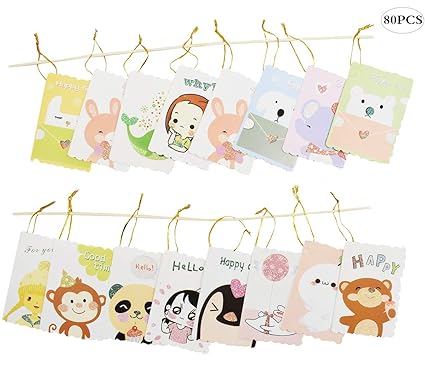 80pcs Biglietto Di Auguri Natale Liuer Cartoncini Augurali