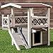 Tangkula Cat House 2 Story Wood Outdoor Weatherproof Pet Kitten Condo Shelter