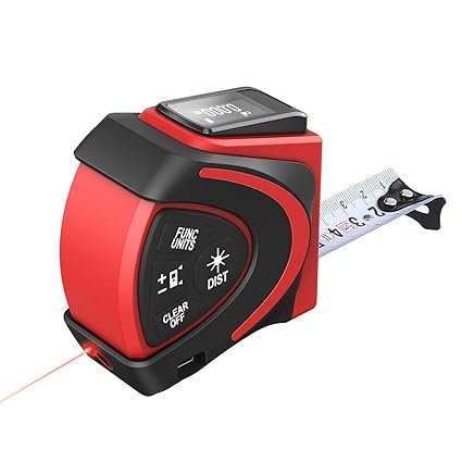 Metri A Nastro Laser Floureon 2 In 1 Metri A Nastro Laser Digitale Con Misurazione Laser 30m 98ft Misura Nastro 5m 16ft Protezione Antipolvere