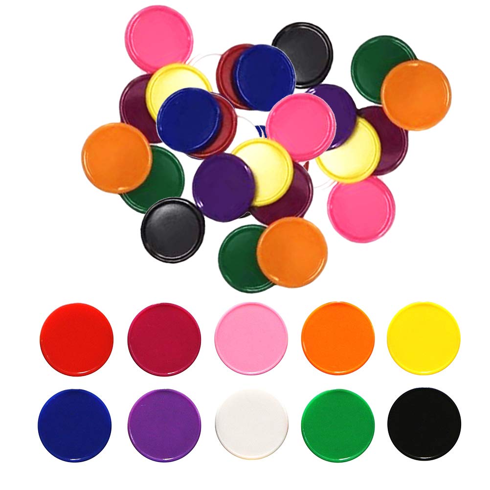 Deolven Bingo Chips,Plastic Counter 200 Pack Colored Counting Chip Bingo Markers for Math Games Learning Resources 2.5cm