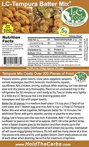 Low Carb Tempura Batter Mix - LC Foods - All Natural - No Sugar - Diabetic Friendly - 9 oz