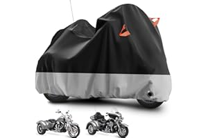 Tokept Trike Motorcycle Cover, Heavy-Duty Waterproof Outdoor Cover with Windproof Buckles for Harley-Davidson Honda Gold Wing