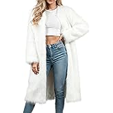 WELLATENT Fur Coats For Women, 2025 Long Plus Size Faux Fuzzy Jacket Fluffy Long Sleeve Winter Coat with Pockets.
